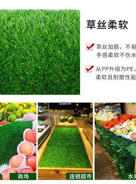 超市水果垫架草坪YJJ06663子塑仿料真草皮假户外屋顶防晒热人工天