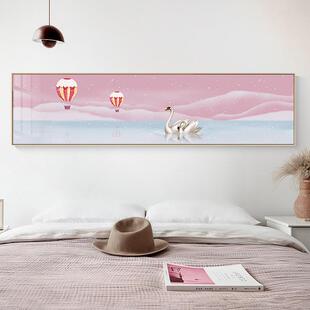 粉蓝浪温馨卧室装饰画情侣婚房墙童面挂画女孩75319漫儿房色间卡