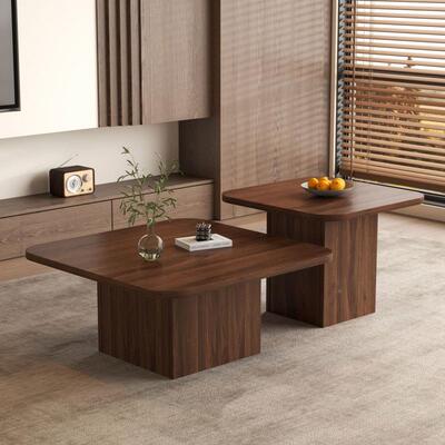 茶几客厅新家用小30288户型20璃5款2中古风方形大小边几组合玻地