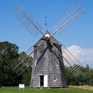 乡村建设景观项目网红防腐木品彩大风车仿真荷兰七建92155筑成摆件