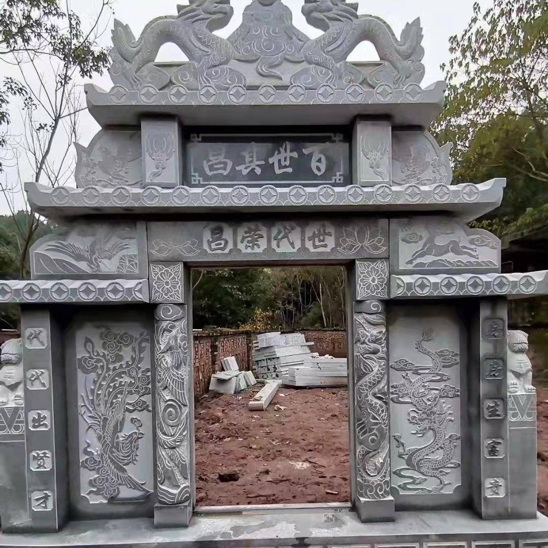 厂家石雕墓碑刻字碑石套农花村KXF组合碑石雕墓碑岗岩高档墓群