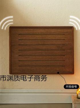 遮电挡电表箱装饰画胡弱桃木网电箱盖板多媒体实挂画木电闸配9846