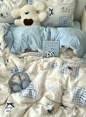 类床用品四件笠套床单XIGA被上套被罩床学生宿舍三件套4单人