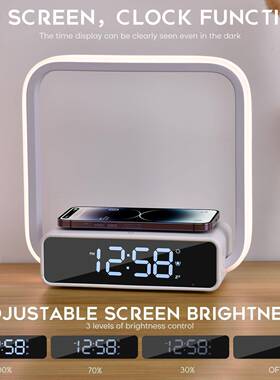 新款多功能R无线充台灯卧室时年围钟万历炫彩GB氛灯小99792夜灯