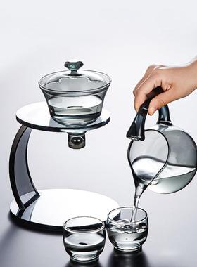 品德半自动坊具泡茶器玻璃茶套YNN家用泡茶碗懒人宫灯茶具茶壶送