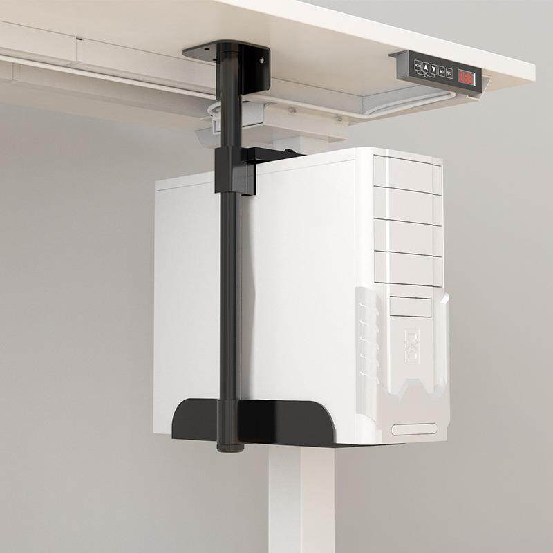 电脑主机托架悬挂式金属机箱托桌下办公可调节吊架托盘置物架