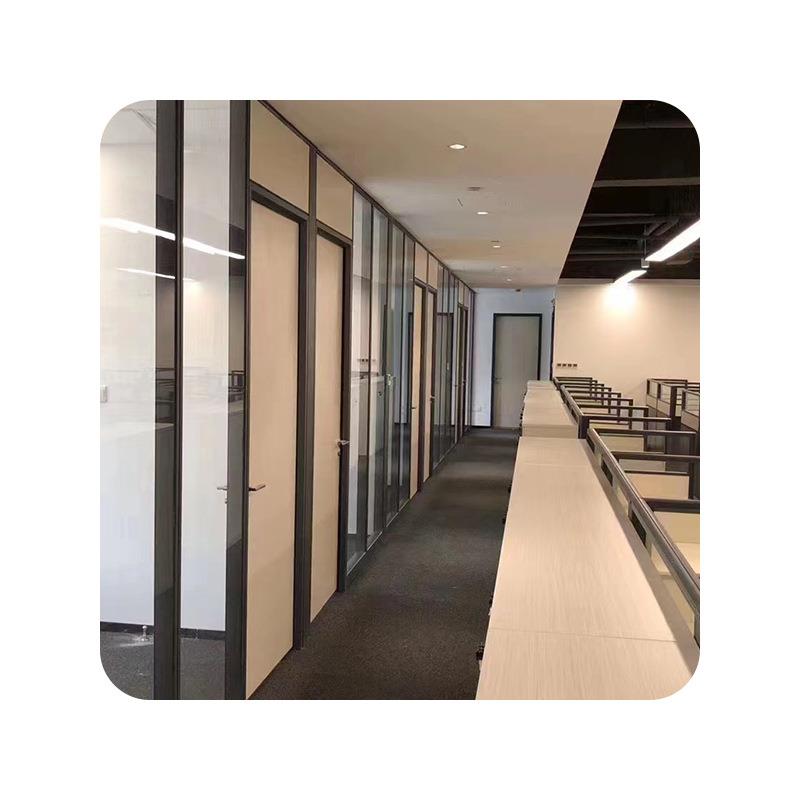 厂家现代办公室玻璃隔断墙屏风简易磨砂钢化玻璃家用客厅单面隔断