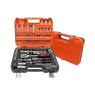 工业级94PC汽修工具套装高强度棘轮扳手多功能家用机修五金组合箱