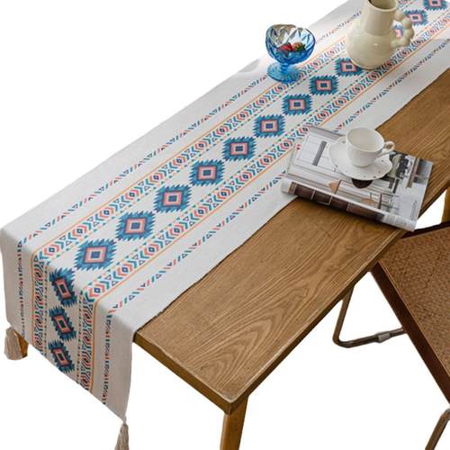 简约现代复古棉麻桌旗桌垫长条长方形布艺ins风茶几斗柜装饰台布