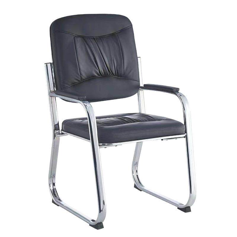 厂家供应皮质办公椅弓形培训会议椅人体工学电脑椅靠背职员洽谈椅