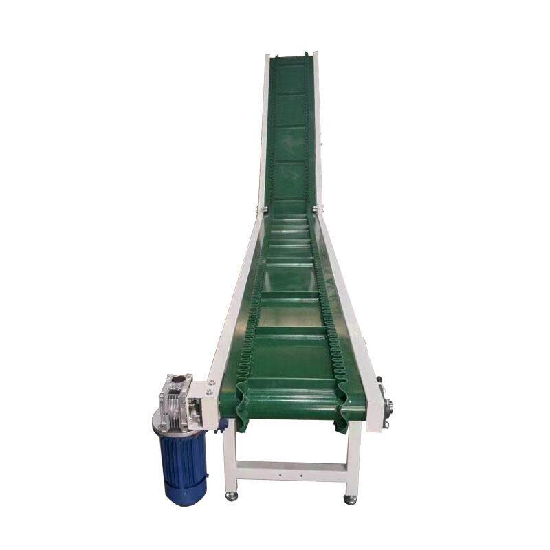 爬坡输送机小型皮带传送机带料斗裙边挡板输送带斗式上料提升机