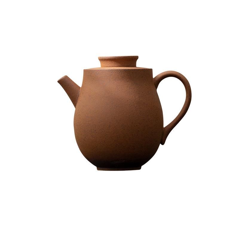 老岩泥巨轮珠茶壶国风粗陶小茶壶单壶球孔过滤泡茶壶中式泡茶器
