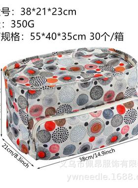 家用牛津布大号方形毛线收纳包编织用品整理多功能收纳方袋