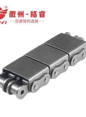 不锈钢08B-U2盖板链节距12.74分双排输送机平板链坦克链