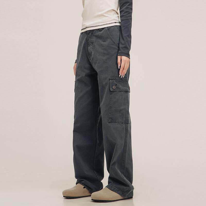 CTB CaptainBeer美式高街水洗做旧工装裤男女直筒长裤宽松休闲裤