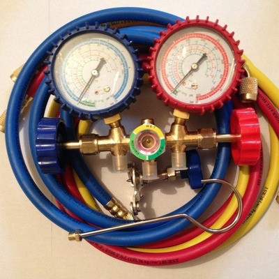 R12 R22 R502  manifold gauge 铜双表阀雪种表冷媒表CT536