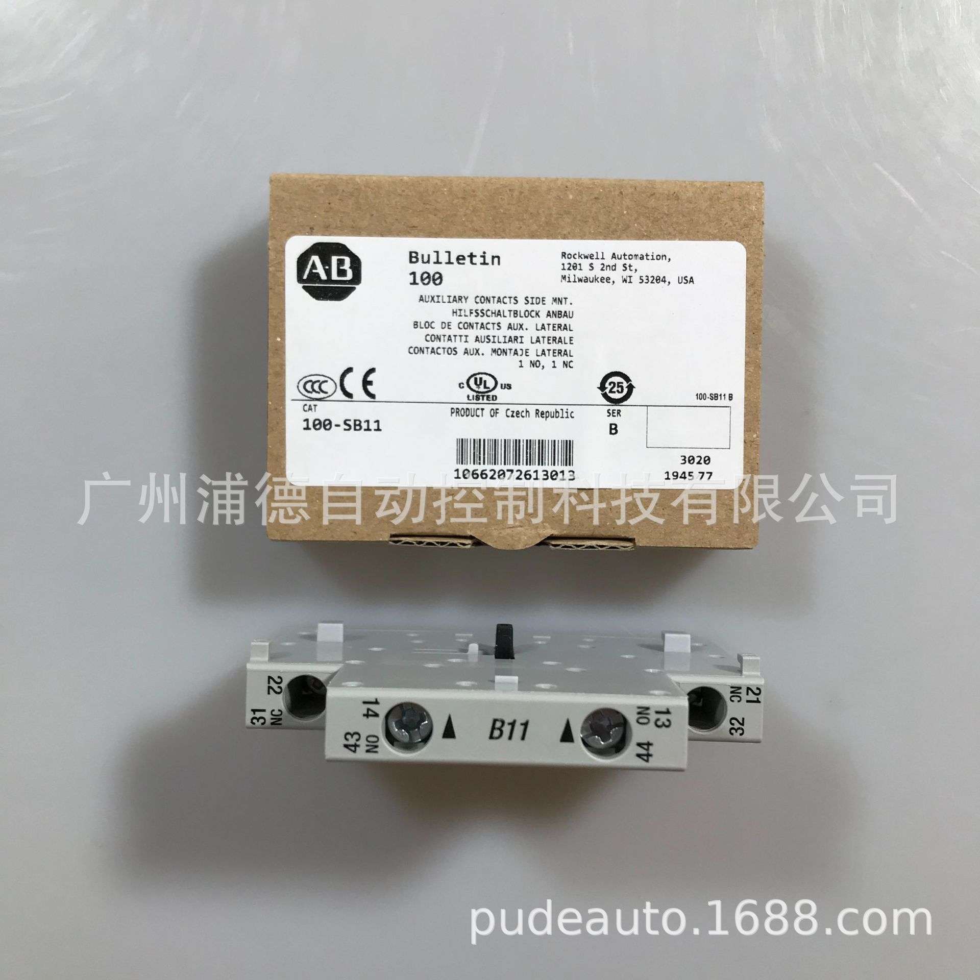 Allen-Bradley 接触器辅助触点配件100-SB11全新现货