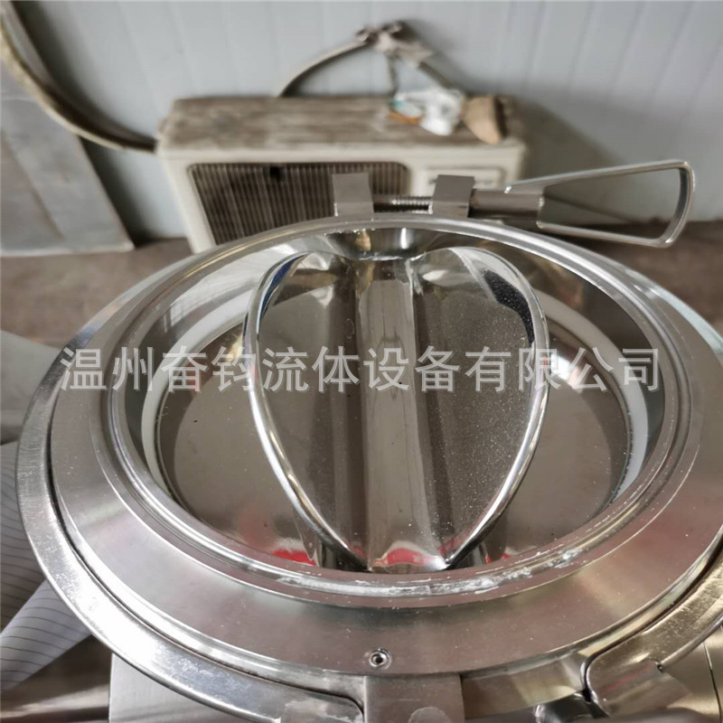 卫生级不锈钢快装四氟转阀 卸料阀 粉体阀 六瓣蝶板气动四氟蝶阀