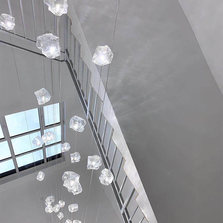 楼梯灯长吊灯简约现代Loft复式楼客餐厅别墅创意北欧旋转楼梯吊灯