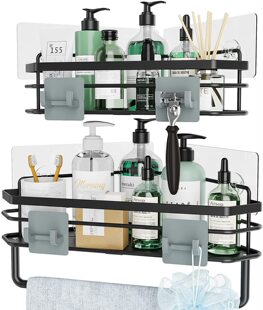 304不锈钢三角置物架免打孔加厚浴室黑色白色银色壁挂沥水角架子