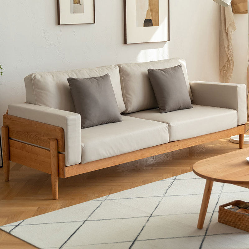 北欧日式樱桃木实木沙发客厅现代简约小户型民宿原木组合极简家具