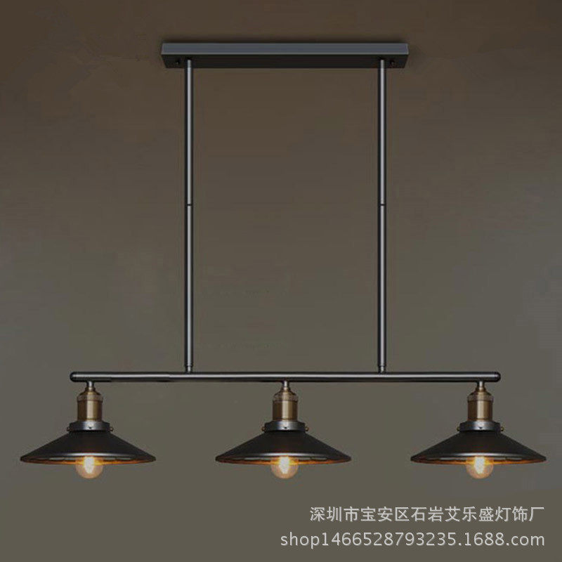 复古铁艺3头餐吊灯 美式工业风个性客厅吧台吊灯创意餐桌餐厅