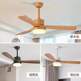 复古餐厅风扇吊灯变频静音风扇灯 56寸实木吊扇灯家用客厅商用美式