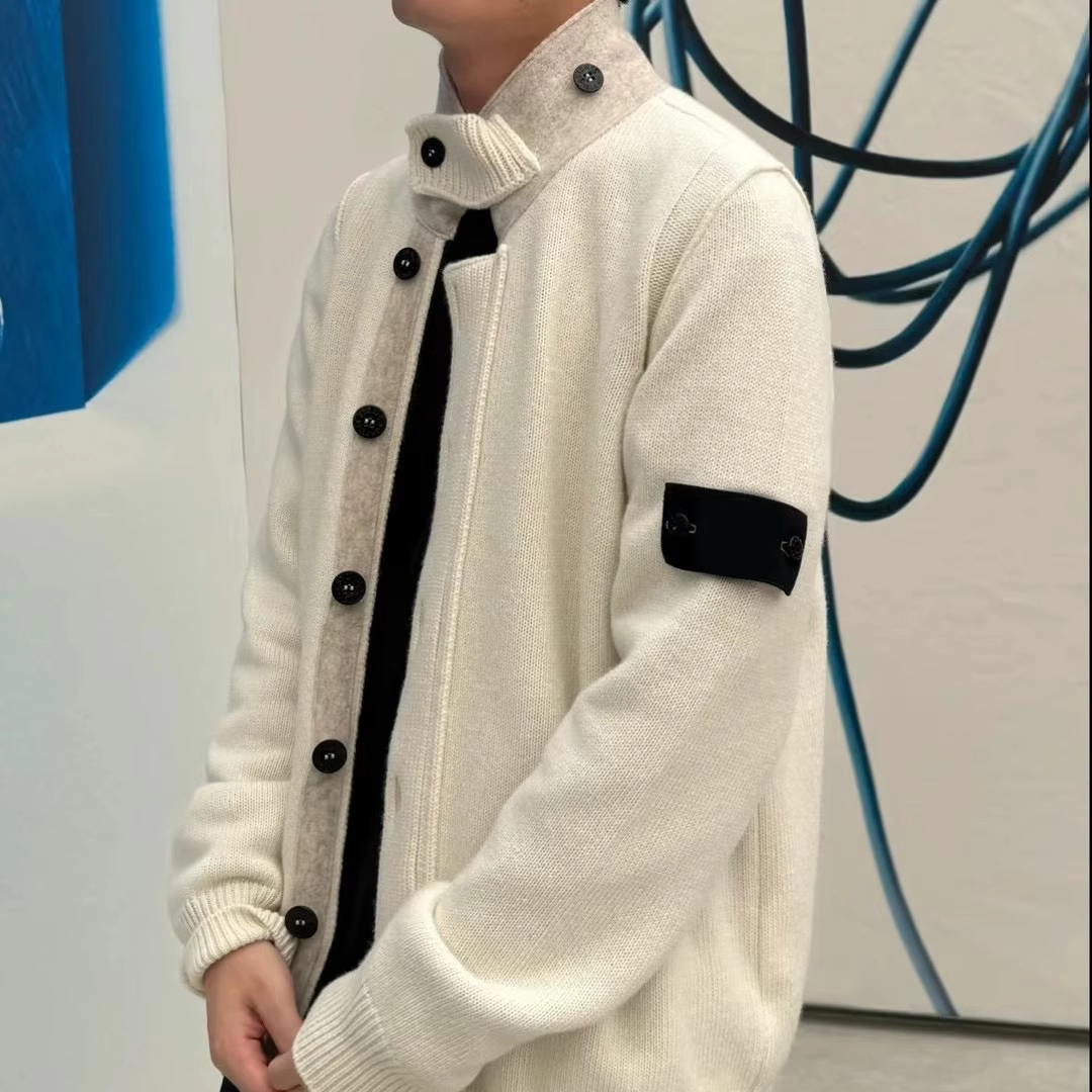 2025麟尘出品25SS秋冬新款高质量立领针织衫毛衣拉链开衫徽章外套,男装,针织衫/毛衣,淘宝优惠券,粉丝福利购,淘宝优惠卷