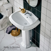 个性 欧式 复古陶瓷立柱盆洗手盆民宿酒店家 出口梅玛款 美景原装