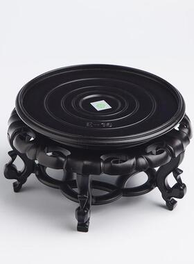 防水花盆鱼缸底座圆形塑料底托 托花瓶奇石工艺品摆饰古典花架托