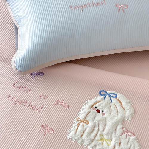 梨梦 西高地 少女心冰丝凉席三件套夏季空调凉感软席子双人床笠款