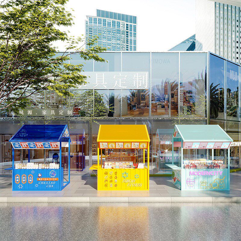 新国潮风摊位夜市商业街摆摊桌子美食节帐篷促销台展示架市集棚架