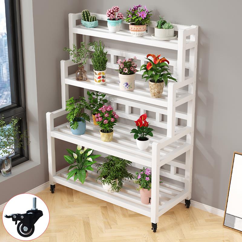 花架置物架带轮多层阳台落地客厅室内阶梯式多肉铁艺户外花盆架子