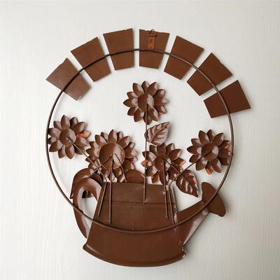 美式乡村创意客厅墙面壁饰水壶WELCOME彩绘太阳花铁艺装饰品挂件