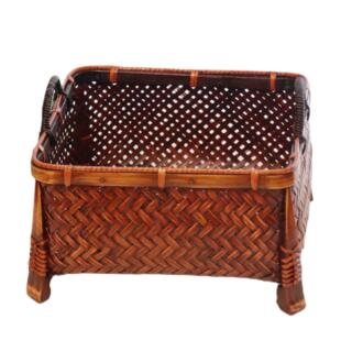 方形竹编筐收纳盒水果竹篮子工艺竹制品竹子果盘干果篮茶具盒