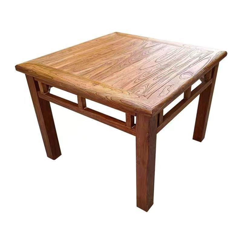 新中式榆木实木复古餐桌茶桌长条板凳吃饭桌椅书房桌椅办公桌子