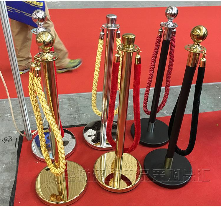自锁栏杆绳酒店围栏一米线栏杆座编织栏杆座挂绳隔离带红绒绳