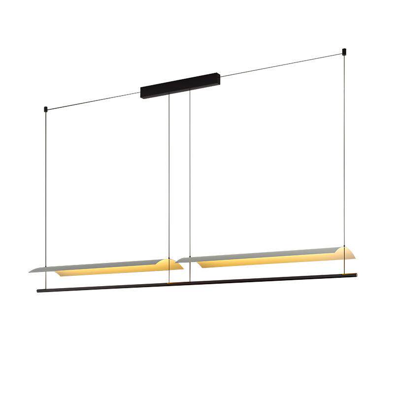 北欧简约长条餐厅吊灯现代展厅办公室创意家居茶室禅意瓦片型