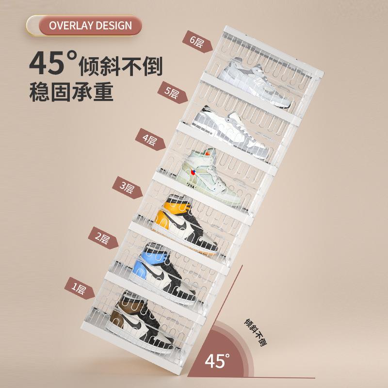 加厚三层鞋盒透明鞋盒塑料翻盖抽屉式鞋盒家居用品收纳盒厂家