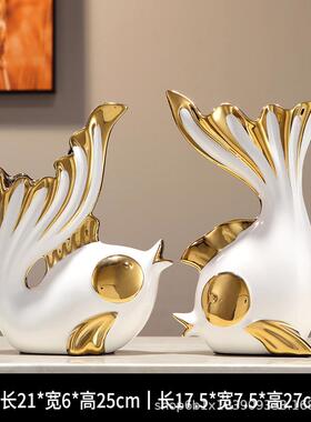 轻奢年年有余风生水起摆件客厅电视柜酒柜玄关装饰品乔迁新居礼品