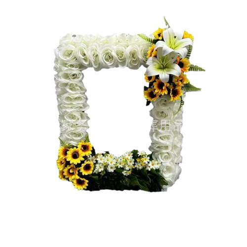 相框花不锈钢花相框花灵堂供桌灵堂布置