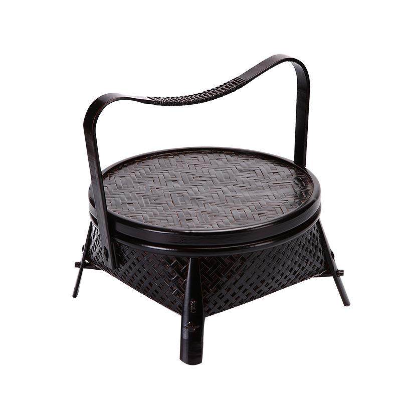 竹制品日式纯手工竹编茶具收纳盒茶盒家用带盖子复古点心篮食盒,特色手工艺,竹编/竹雕,淘宝优惠券,粉丝福利购,淘宝优惠卷