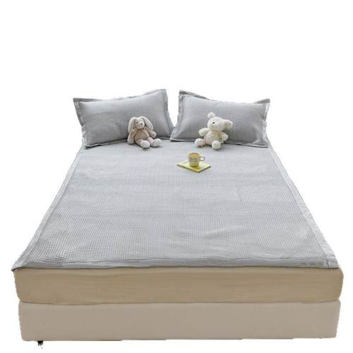 母婴级冰感软凉席可机洗冰丝席子PE冰豆豆床笠纯色可水洗夏季