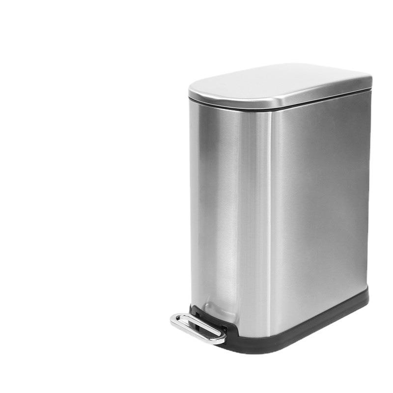 T28卫生间厕所用垃圾桶家用不锈钢厨房客厅创意脚踏开盖定盖10L