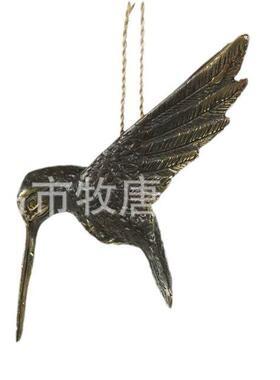 新品青铜蜂鸟挂饰树脂摆件工艺品庭院书房装饰现货生日礼品