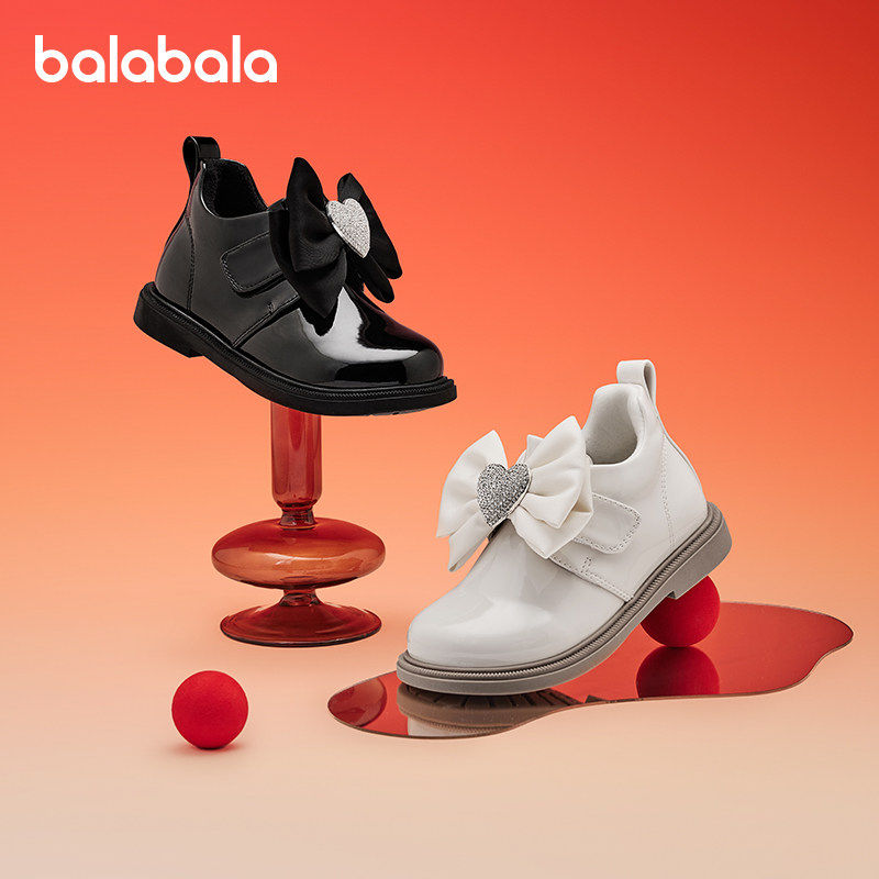 巴拉巴拉女童靴子儿童低帮皮靴蝴蝶结拜年鞋子甜2025春季新款童鞋,童鞋/婴儿鞋/亲子鞋,皮靴,淘宝优惠券,粉丝福利购,淘宝优惠卷