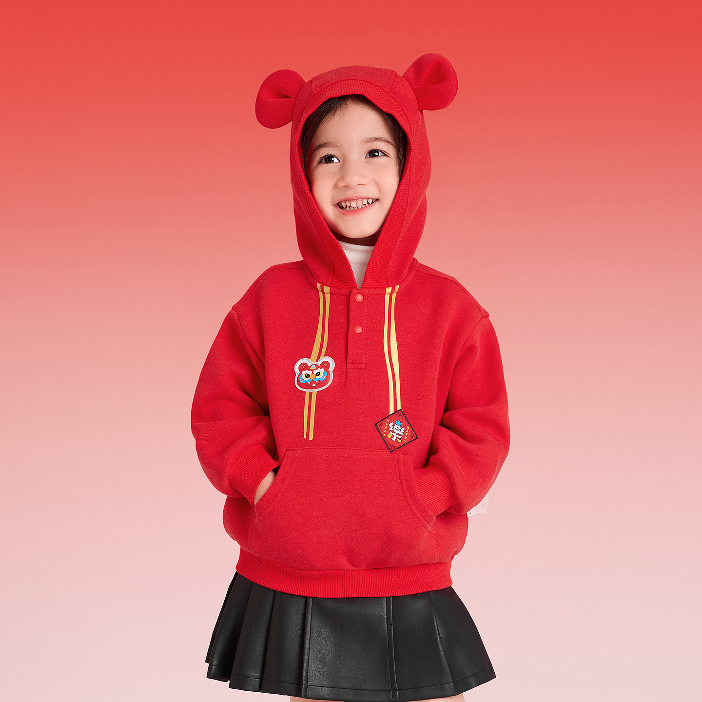 【balaOne】巴拉巴拉童装儿童卫衣男童女童连帽上衣2025新款春装