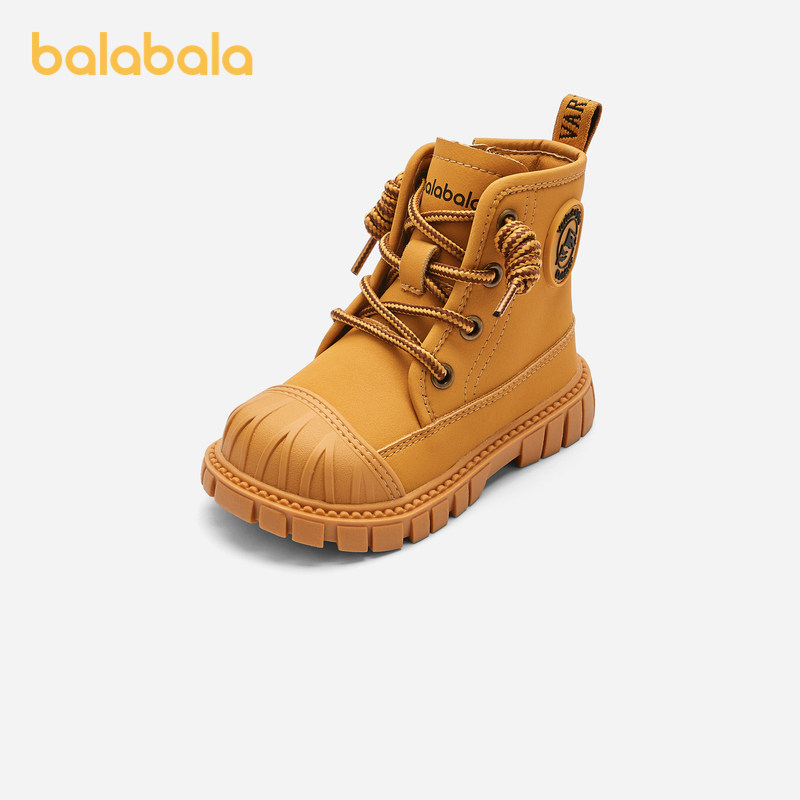 巴拉巴拉儿童靴子男童女童马丁靴秋冬新款童鞋短靴潮流宝宝工装风