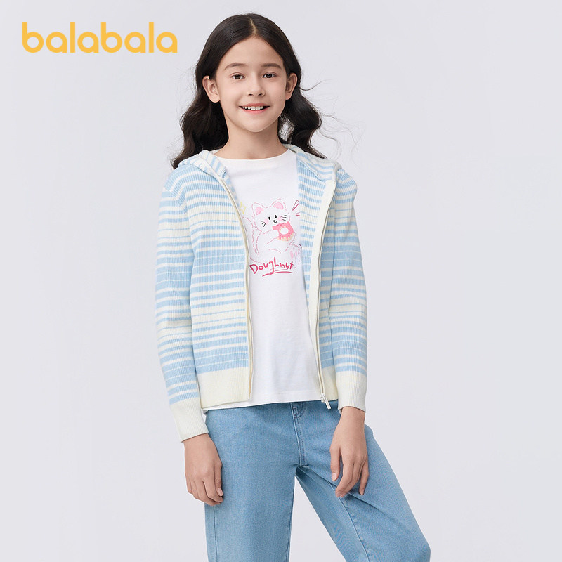 ��ľ��00441 120cm ��������Ůͯë�¶�ͯ��֯��2024�¿���װ�д�ͯ������ñ��Լ����