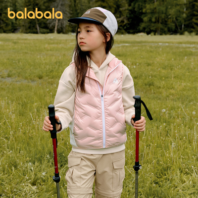 巴拉巴拉男童2024秋冬装轻量保暖儿童羽绒服鸭绒马甲背心防水女童